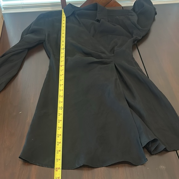 Zara Black Wrap V-Neck Long Sleeves Mini Dress Size S - Picture 10 of 17